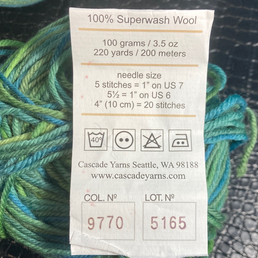 6X NWT Cascade Yarns 220 Superwash Paint 100% Superwash Wool Color 9770 Lot 5165 - Picture 9 of 9